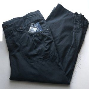 NEW Cute Details Cotton Cropped Casual Pants Gray